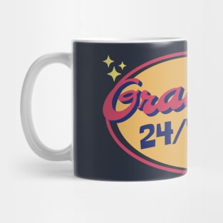 Grateful 24 hours a day, 7 days a week, 365 a year. Retro Style Gratitude Quotes Mug